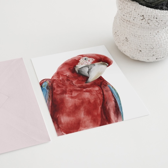 Red Macaw Parrot Watercolor Wall Art Print Poster Unframed - Picture 8 of 9